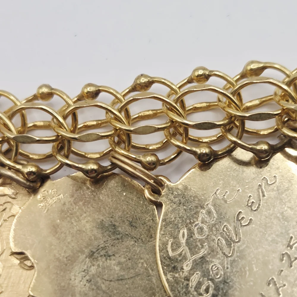 Vintage 1/20 12K G.F Charm Bracelet, Earrings And Pendent With Charm Lot Estate - Picture 11 of 16